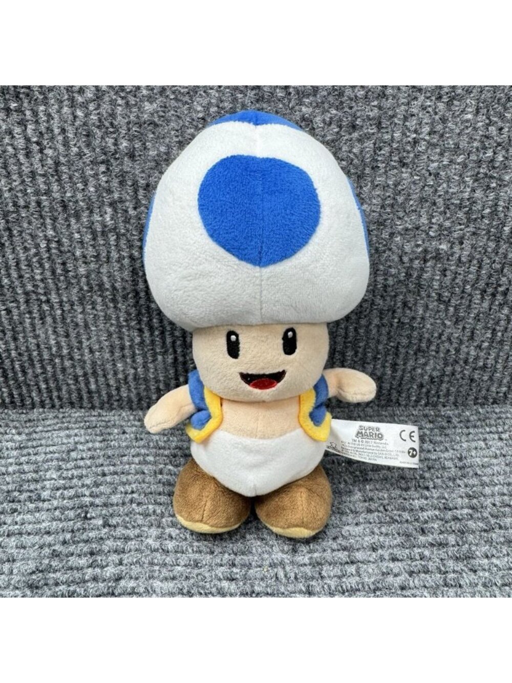 Little Buddy Super Mario Bros Blue Toad 8” Plush Mushroom Kingdom Stuffed Toy